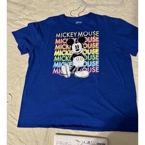 DISNEY MICKEY MOUSE Royal Blue T-Shirt MENS 2XL